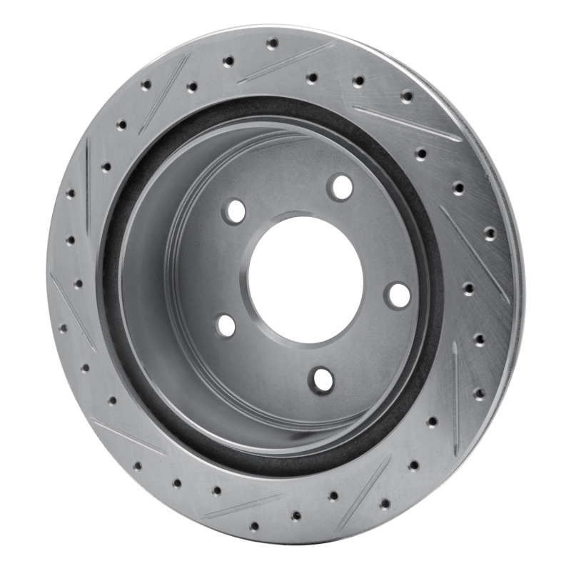 Ford E-150 Brake Rotor (1) - Rear Right - R1 Concepts - Drilled & Slotted - Silver - `04-`06